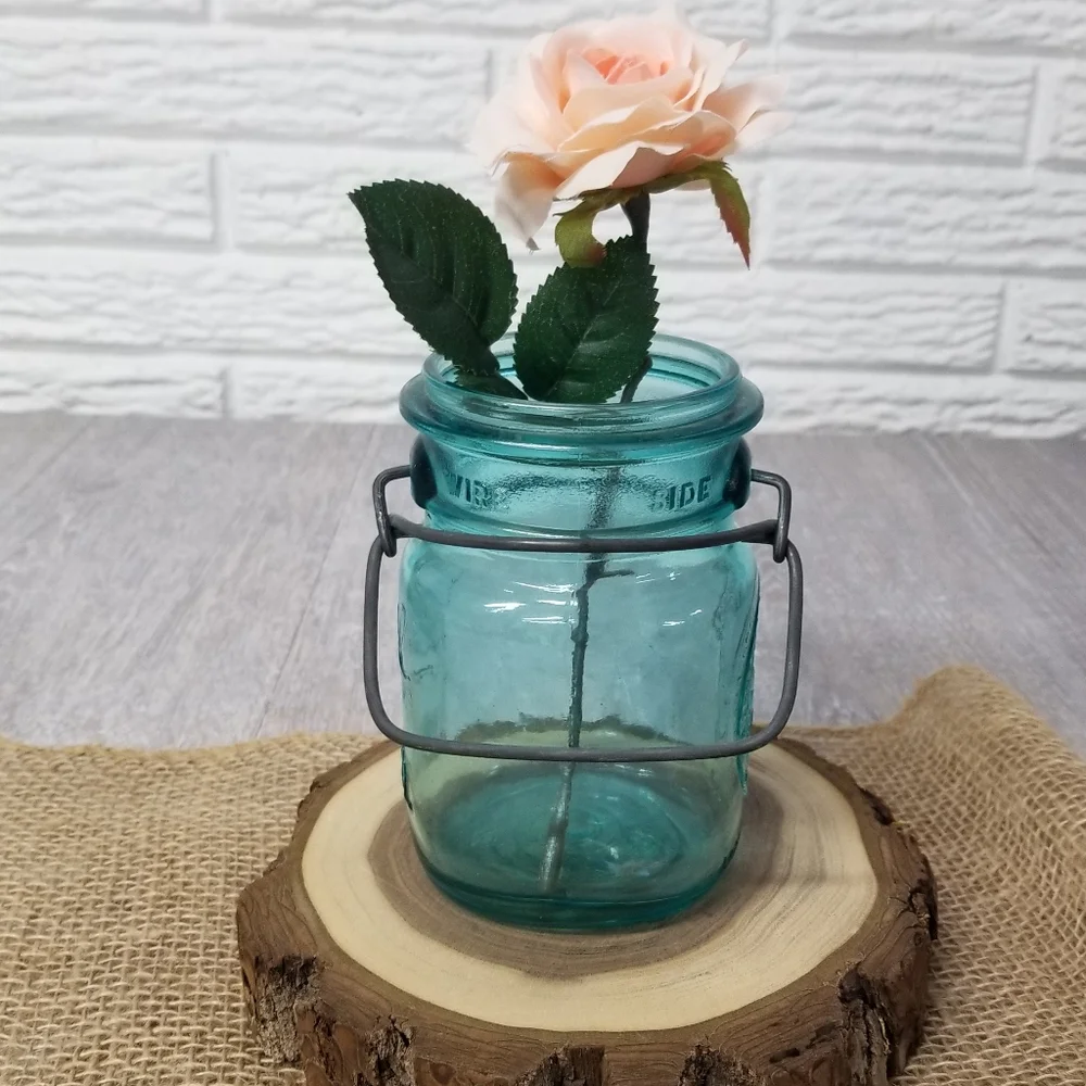 Vintage Bicentennial Ball Ideal Aqua Mason Jar - Picture 7 of 9